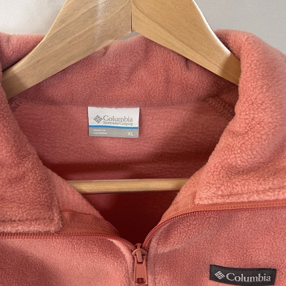Columbia Fleece Jacket Womens Full Zip Hiking Gorpcore Coral Sunrise XL - Picture 5 of 7